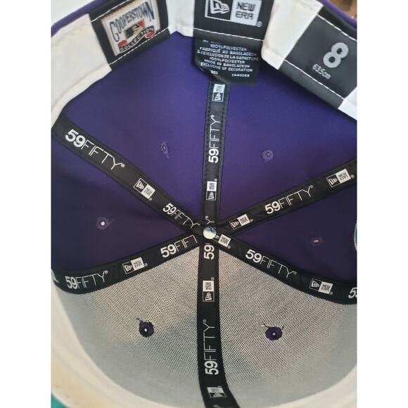 Houston Astros Hat Cap 45 Years Patch Purple Blue Size 8 New Era - Picture 6 of 7